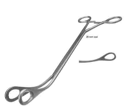 FOERSTER FORSEPS EĞRİ SOL 10MM OVAL TIRTIK AĞIZ  34 CM